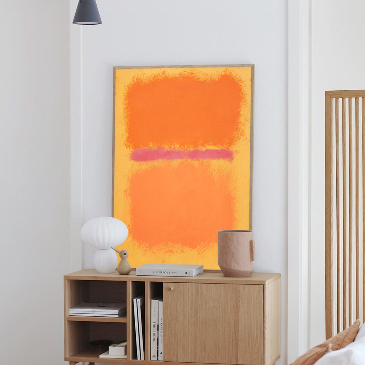 Mark Rothko Style Color Field Painting Orange Pink