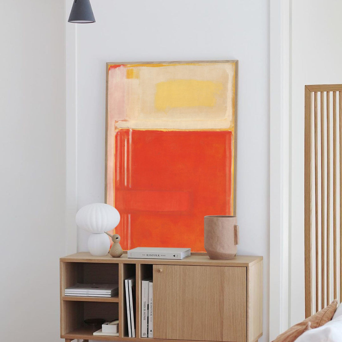 Mark Rothko Style Abstract Oil Painting Bold Red Yellow
