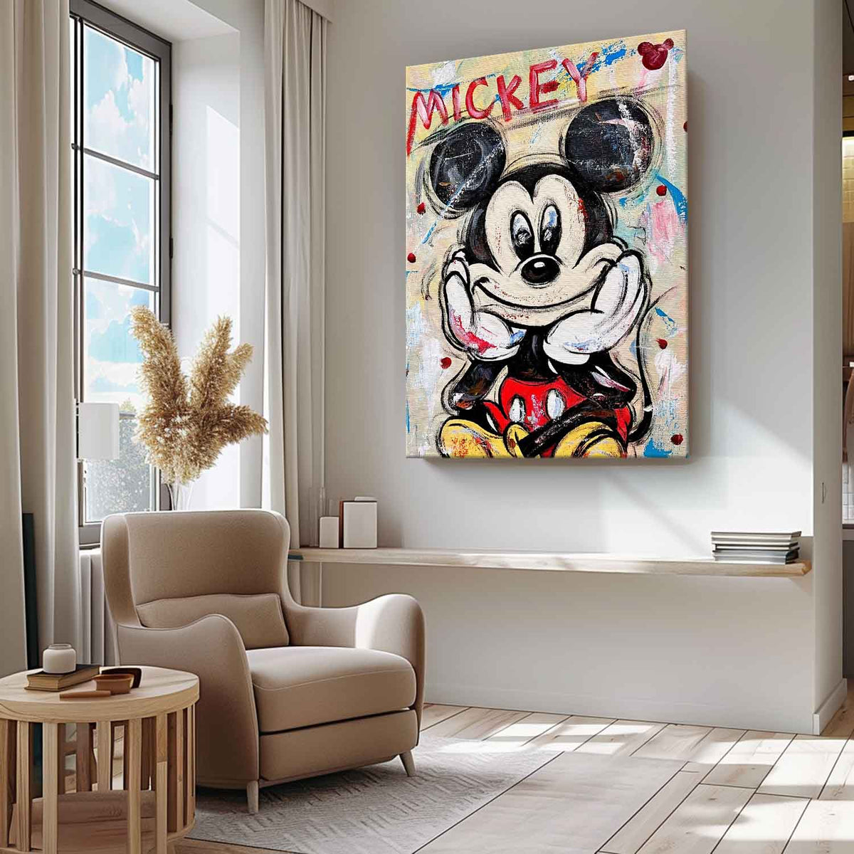 Pop Art Mickey Mouse Painting Playful Wall Art