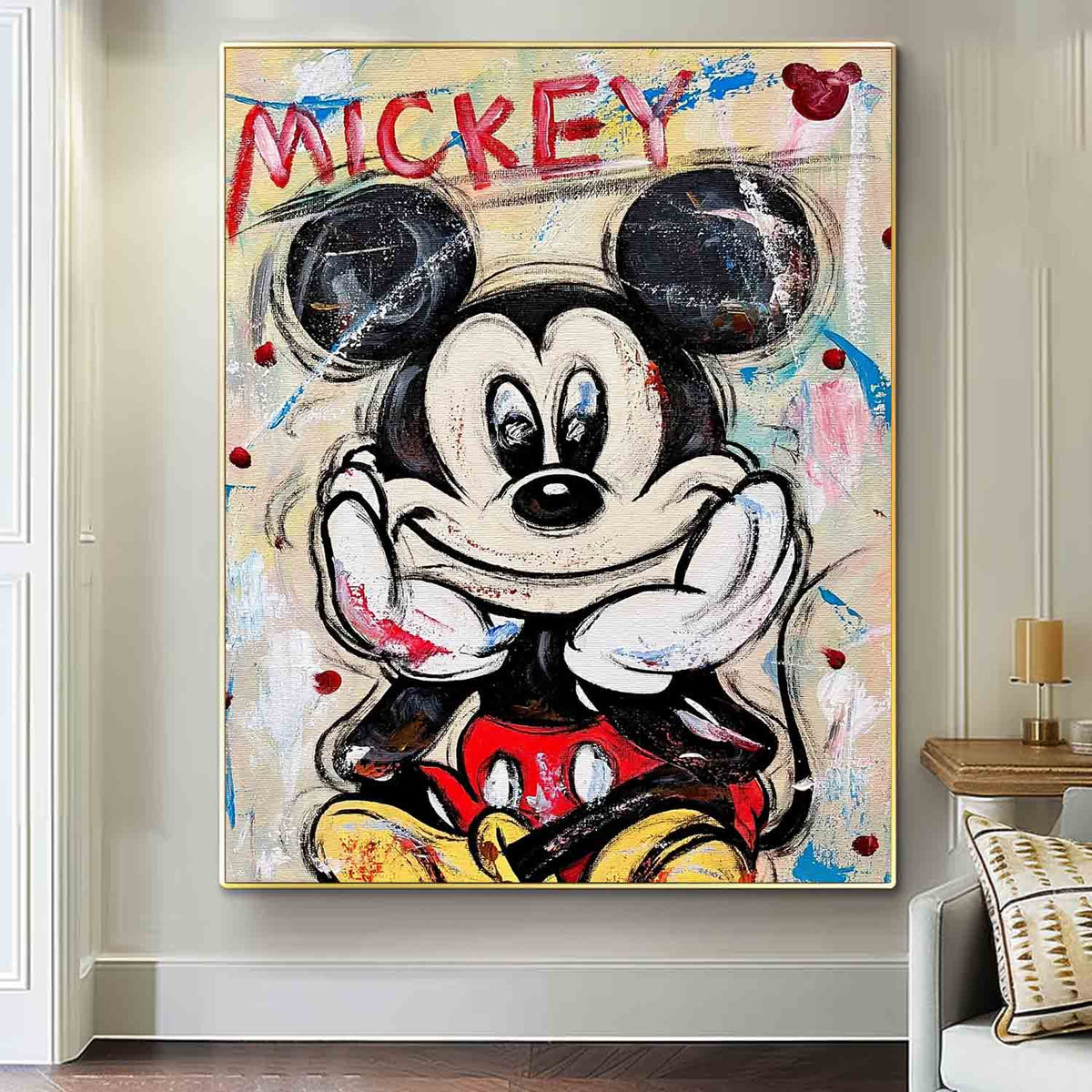 Pop Art Mickey Mouse Painting Playful Wall Art