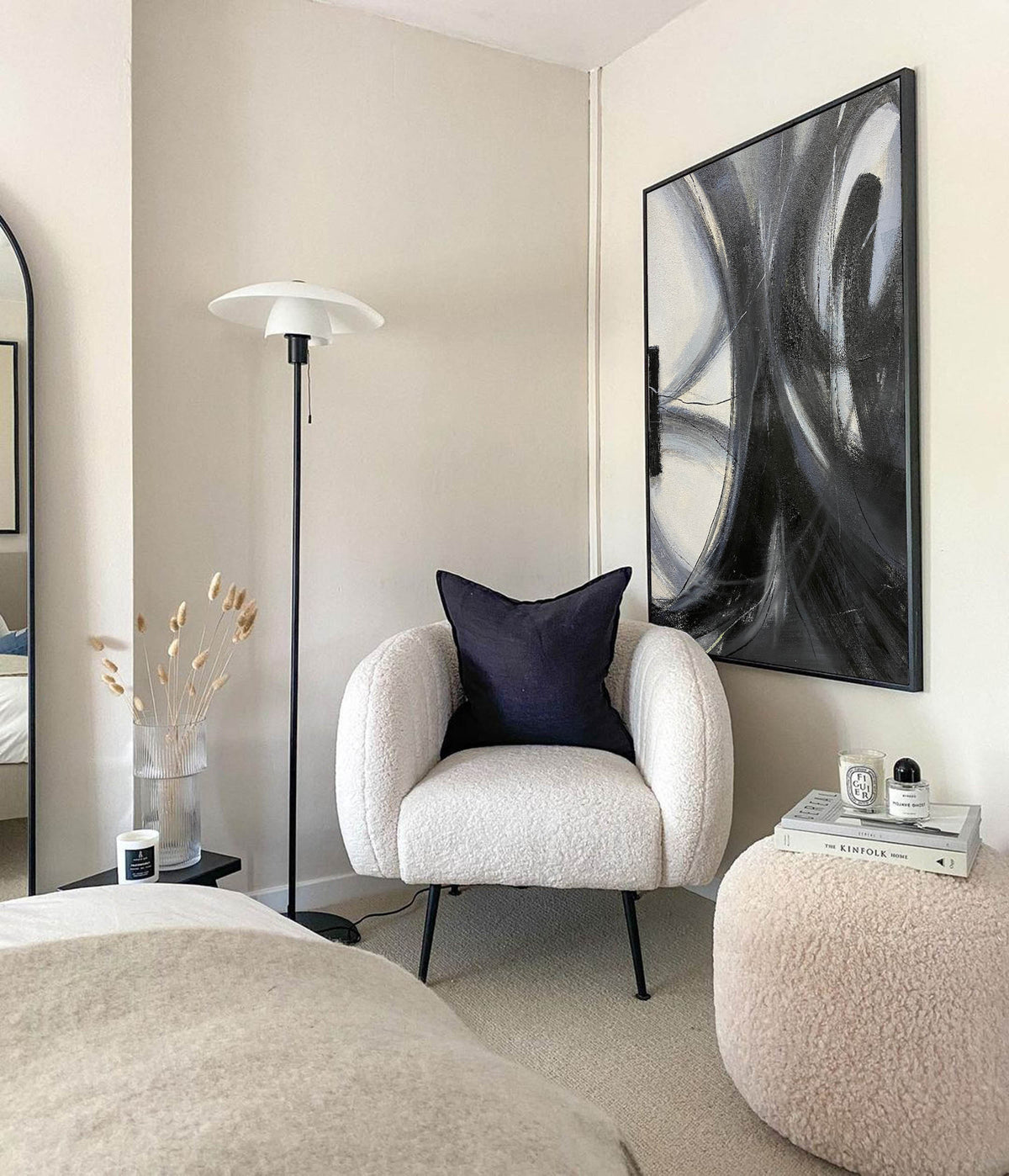 Monochrome Dynamic Abstract Painting