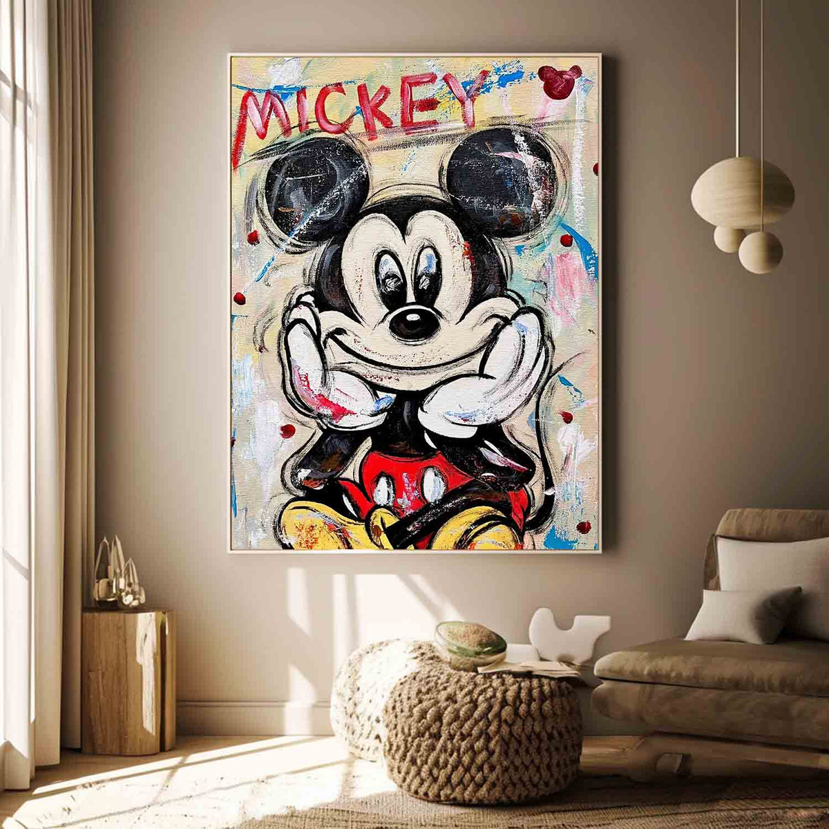 Pop Art Mickey Mouse Painting Playful Wall Art