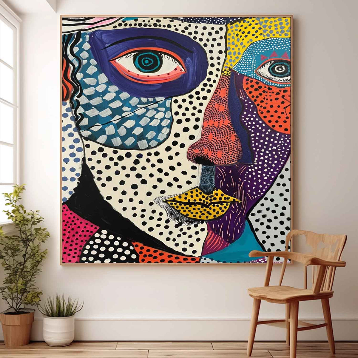 Surreal Pop Art Dual Portrait Vibrant Modern Wall Art